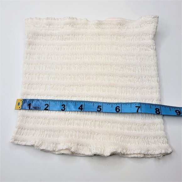 White Sexy Crop Top Strapless Tube Top Smocked Stretchy Summer Bandeau - NEW - Picture 9 of 12